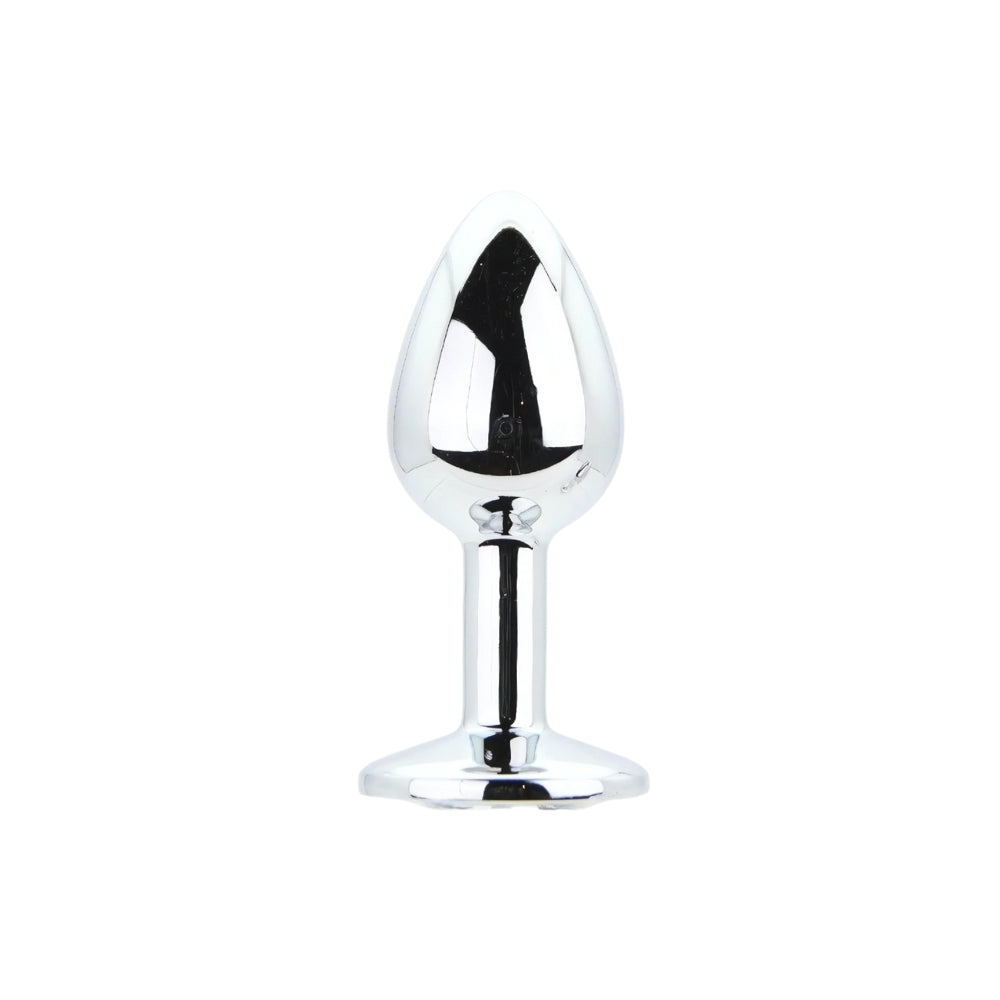 Toosh Metal Butt Plug Silver Set of 3 Clear Stone