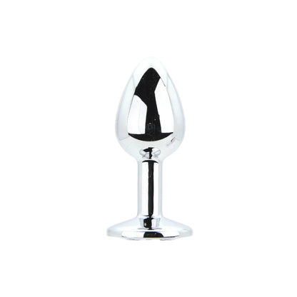 Toosh Metal Butt Plug Silver Set of 3 Clear Stone
