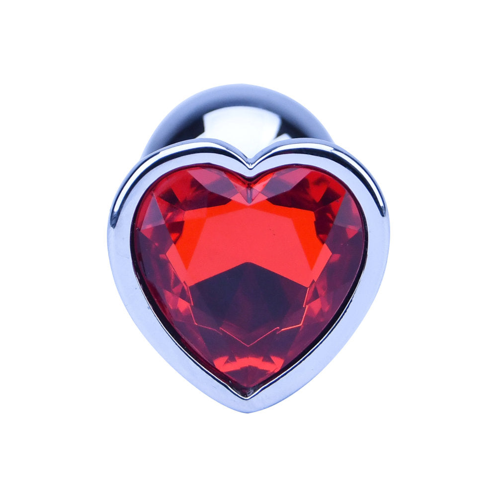 Precious Metals Heart Shaped Butt Plug-Silver