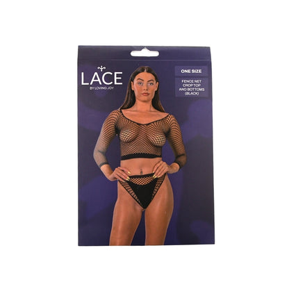 Lace by LJ Fence Net Crop Top and Bottoms