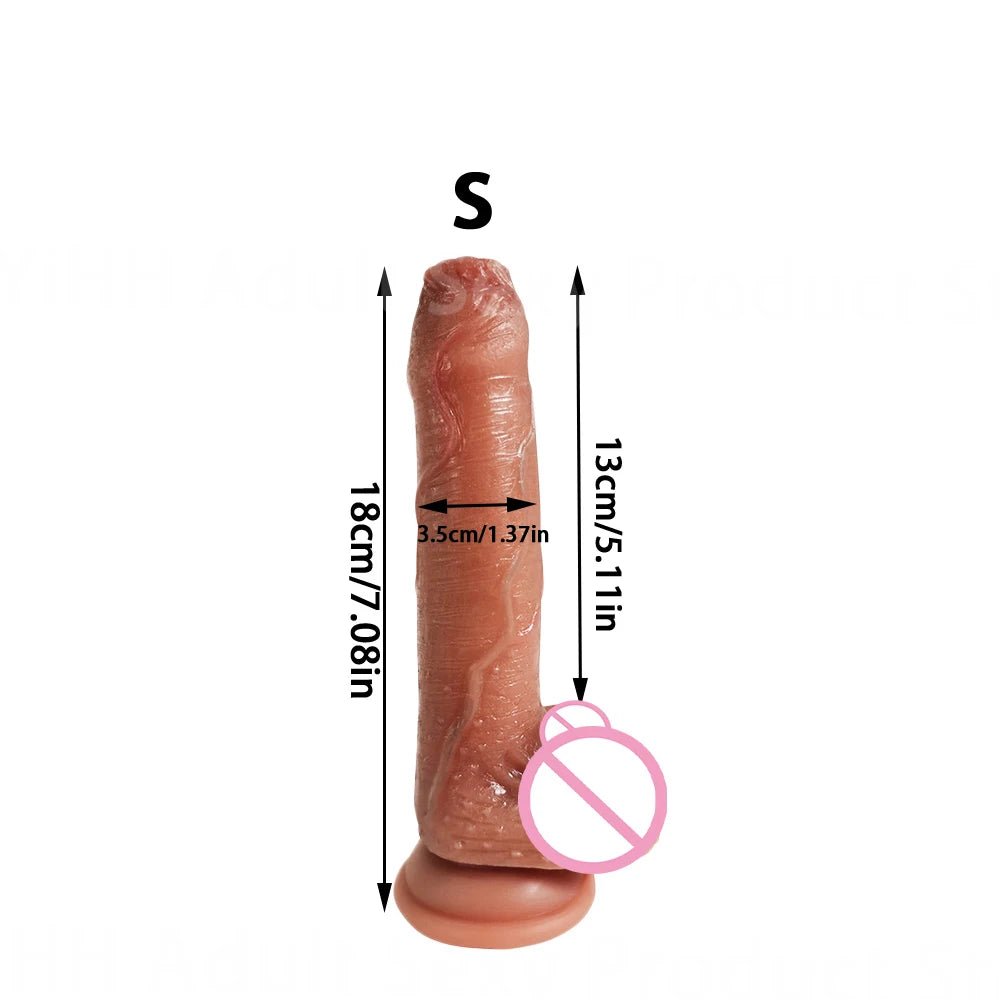 Packaging and accessories included with black realistic silicone sliding testicles foreskin g spot stimulate