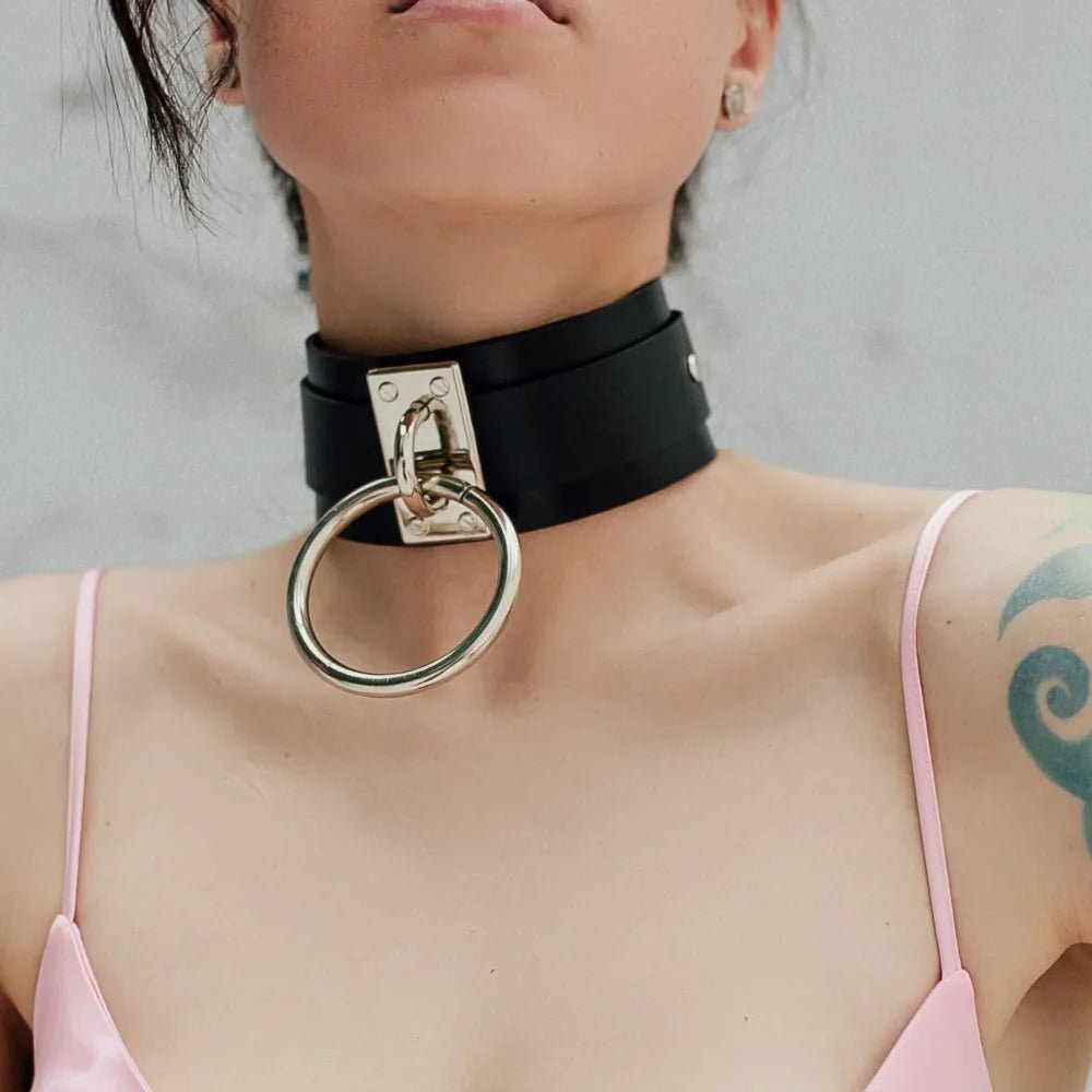 Sexy Women Choker Bondage Necklace Leather Fetish Collar