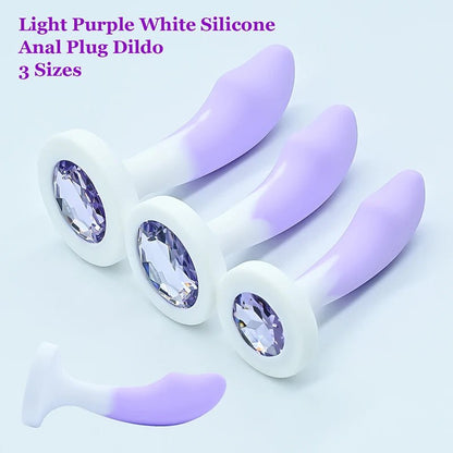 Crystal Base Butt Plug – Silicone Anal Trainer – additional product view