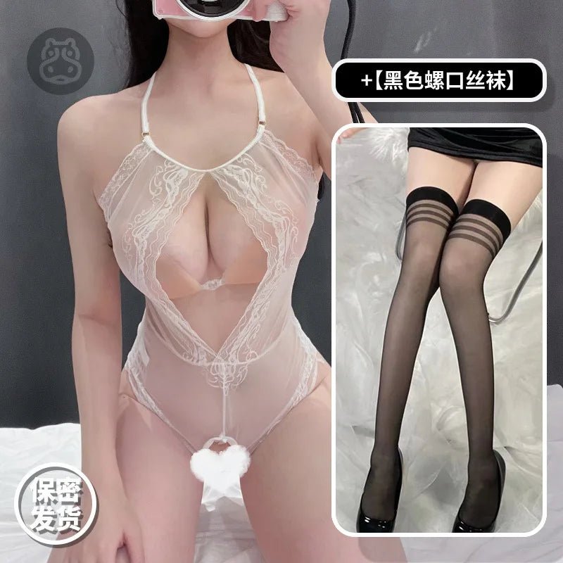 Lingerie set components laid flat