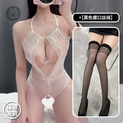 Lingerie set components laid flat