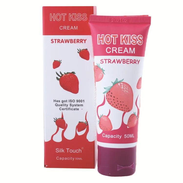 Lubricant shown next to compatible toy