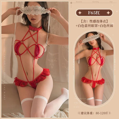 Lingerie worn by model   full outfit view