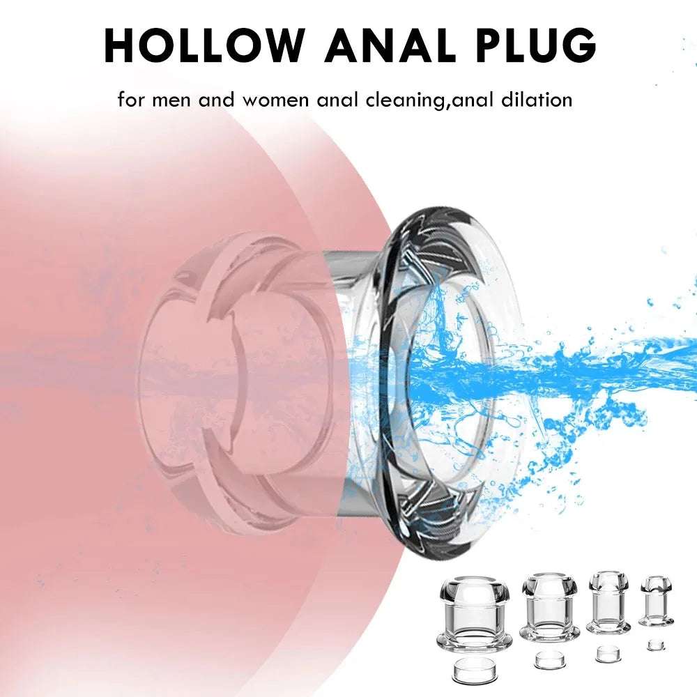 Hollow Silicone Butt Plug – Tunnel Anal Dilator with Secure Stopper