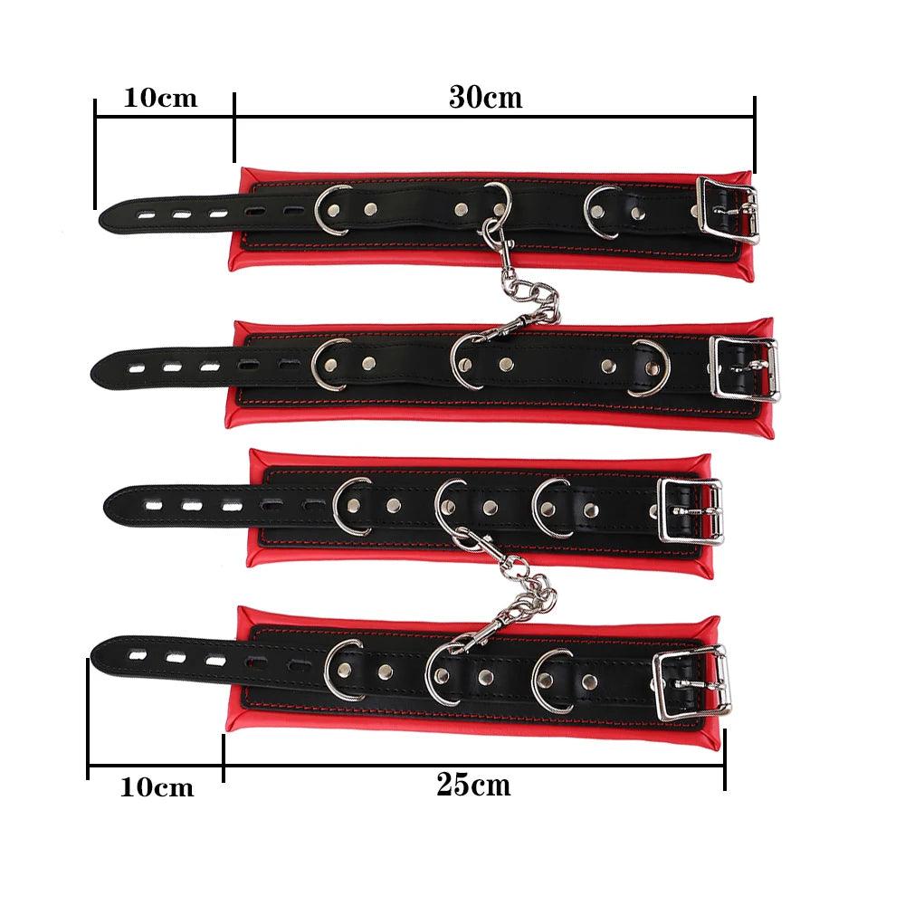 Close-up of material and stitching quality on bondage piece