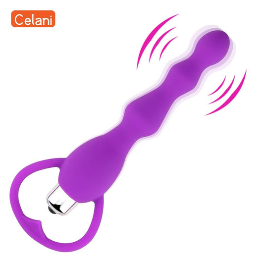 Vibrating Prostate Massager – Anal Beads & Butt Plug Toy for Beginners