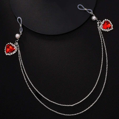 Stonefans Red Heart Nipples Chain Accessories Sexy Lingerie Rhinestone Fashion Body Chest Bra Bikini Jewelry 2025 Women Charms