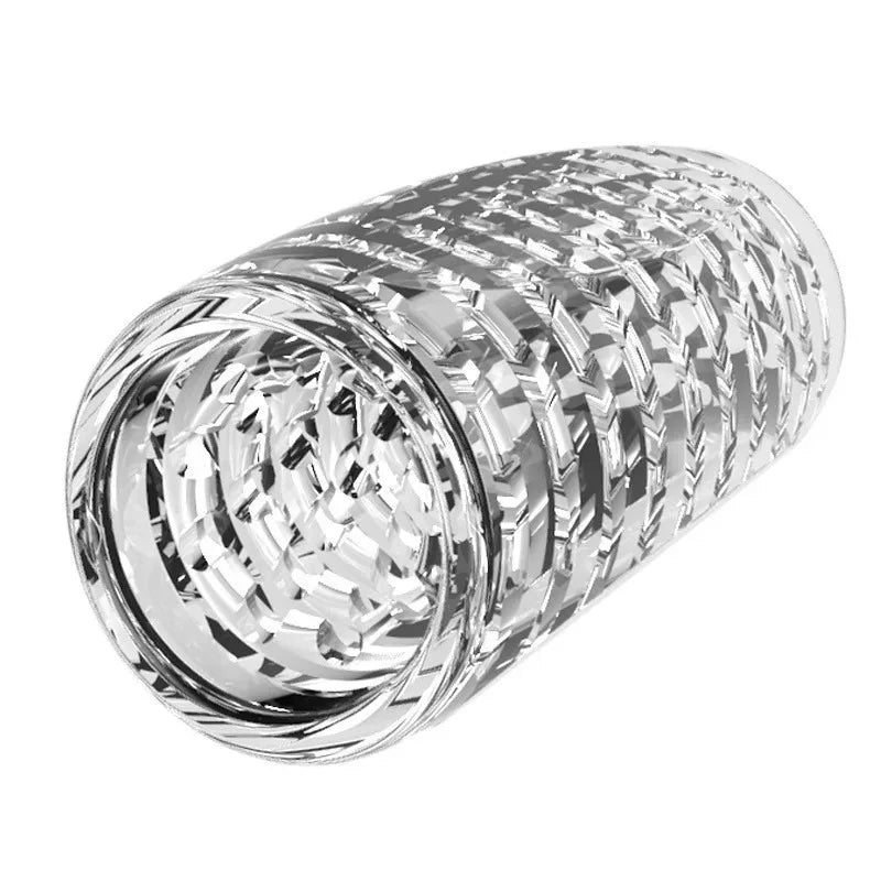 Side profile of male artificial exercise long-lasting pleasure toy screw showing shape and proportions