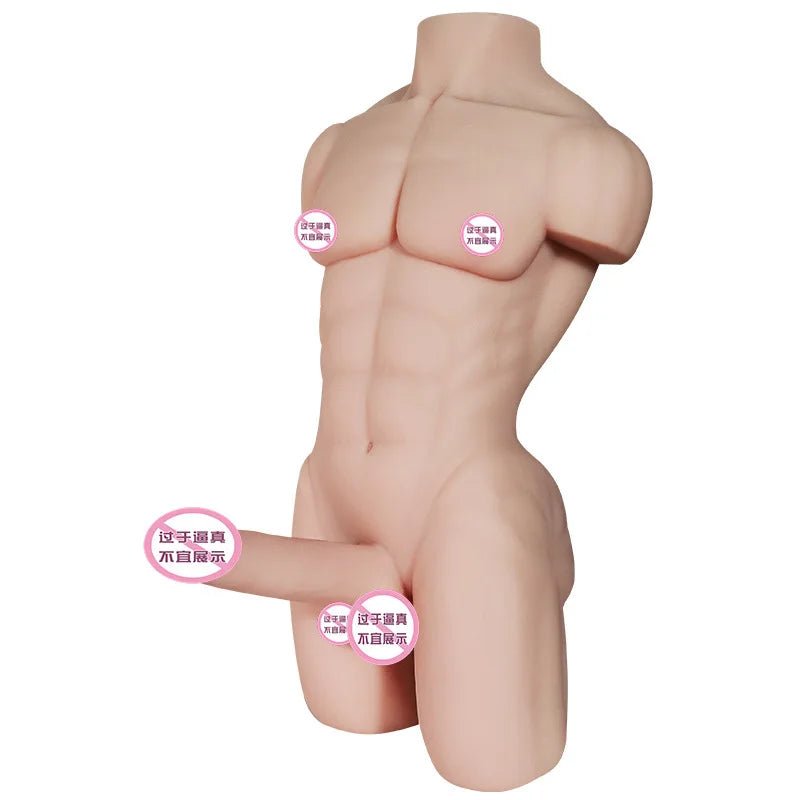 Upper body detail on adult companion figure