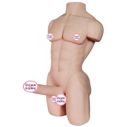 Upper body detail on adult companion figure