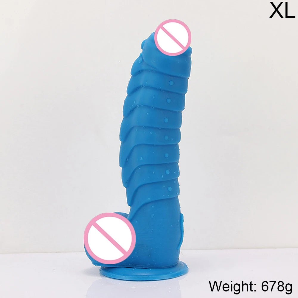 Rear or angled view of xxl huge realistic dragon scales with suction cup enjoyment