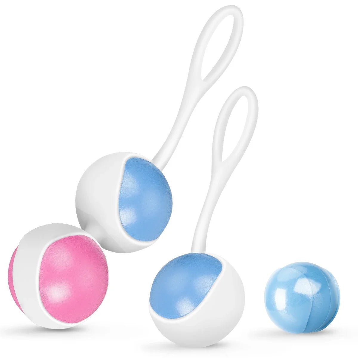 Multiple kegel ball sizes displayed together