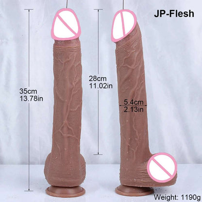 35CM Realistic Silicone Dildo Black Large intimate adult toy For Men Women With Thick Glans Real Dong Powerful Suction Cup Stiff Cock