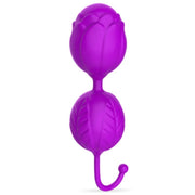 Rose-Textured Kegel Balls with Retrieval Handle