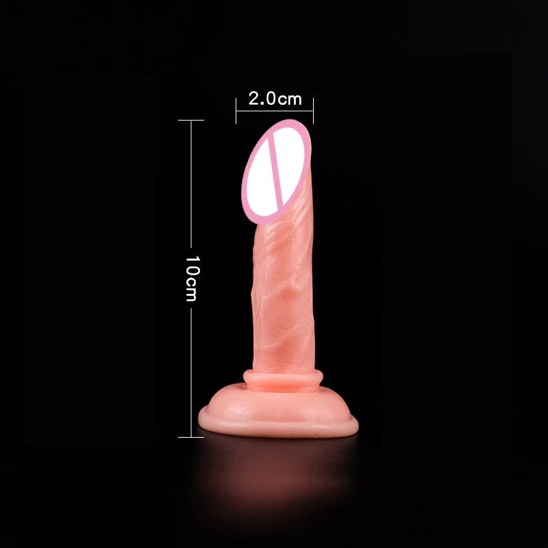 Product overview of realistic skin feeling toys for women with suction cup from above