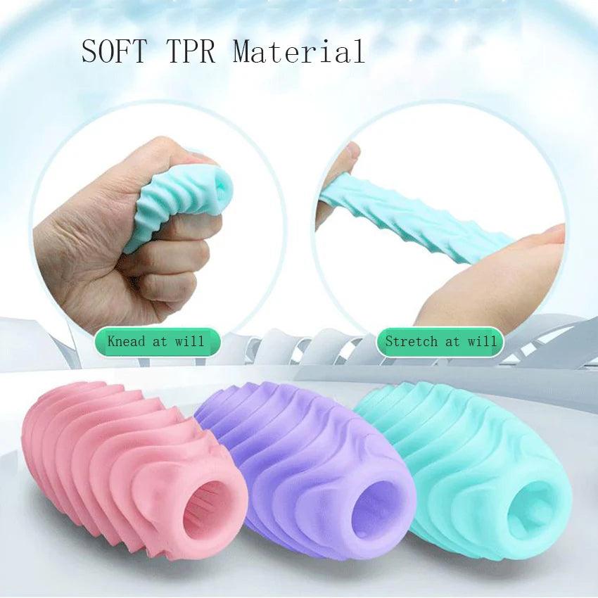 Close-up of material texture and finish on silicone pocket toy for men - ultimate pleasure experience