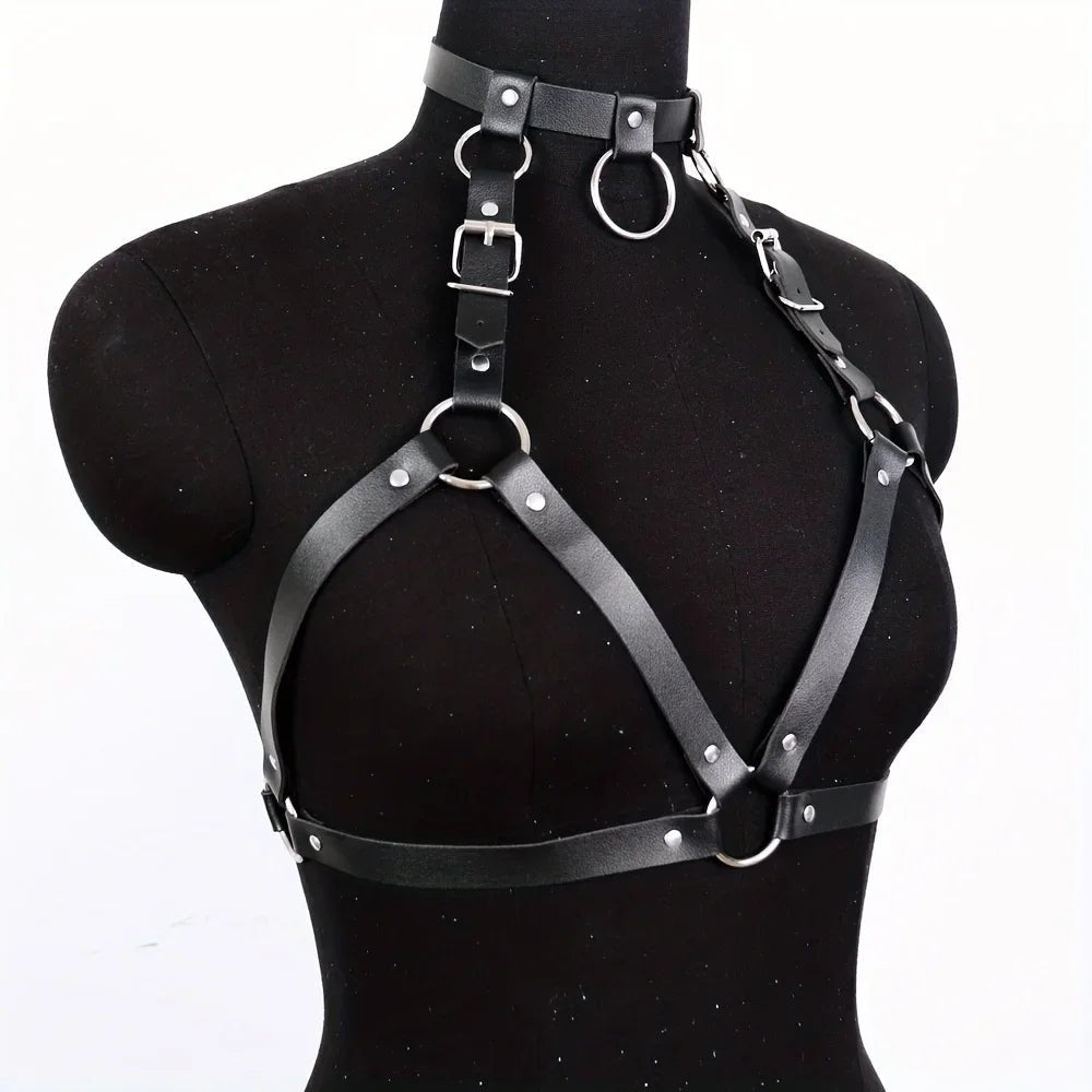 Women Sexy Harness Belt Leather Lingerie Gothic Corset