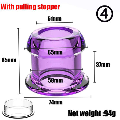 Full-length profile of hollow silicone tunnel plug