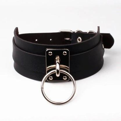 Sexy Women Choker Bondage Necklace Leather Fetish Collar