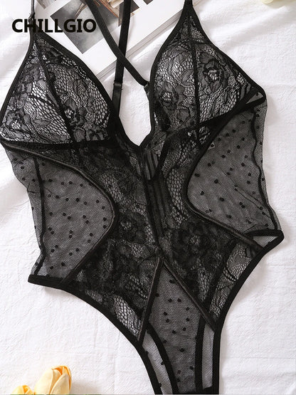 Lingerie set components laid flat