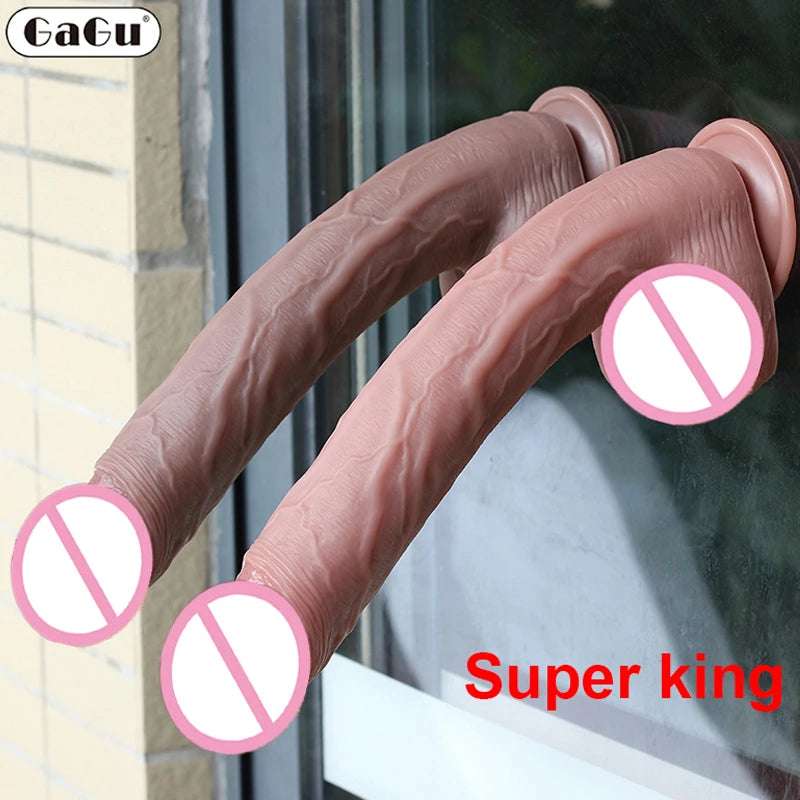35CM Realistic Silicone Dildo Black Large intimate adult toy For Men Women With Thick Glans Real Dong Powerful Suction Cup Stiff Cock