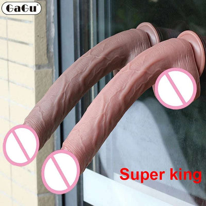 35CM Realistic Silicone Dildo Black Large intimate adult toy For Men Women With Thick Glans Real Dong Powerful Suction Cup Stiff Cock