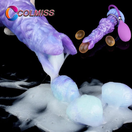 Front view of colmiss silicone pneumatic ovipositor for unique pleasure experience on white background