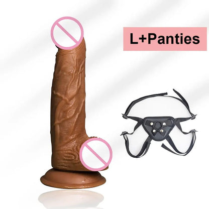 Measurement and dimensions of realistic huge toy for woman suction cup soft skin touch