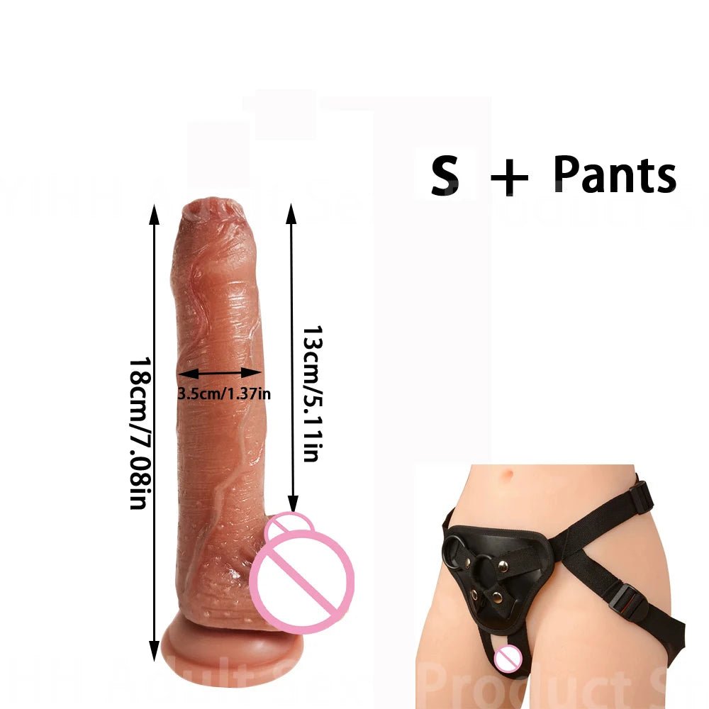 Rear or angled view of black realistic silicone sliding testicles foreskin g spot stimulate