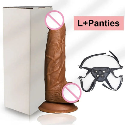 Packaging and accessories included with realistic huge toy for woman suction cup soft skin touch