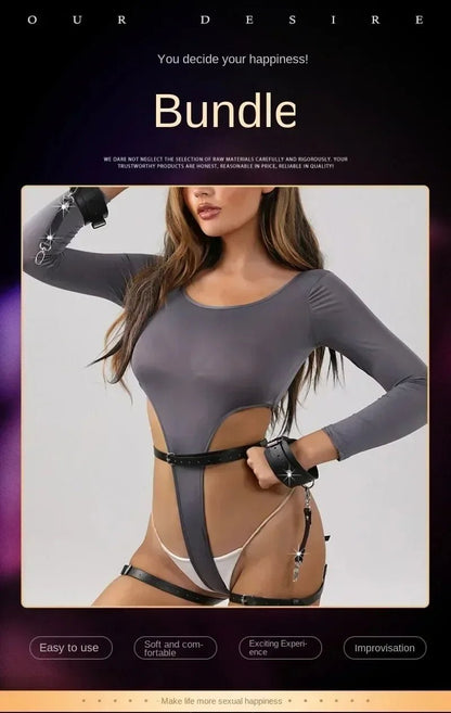 Sexy Women'S Underwear Sm Leather Harness Bondage Lingerie