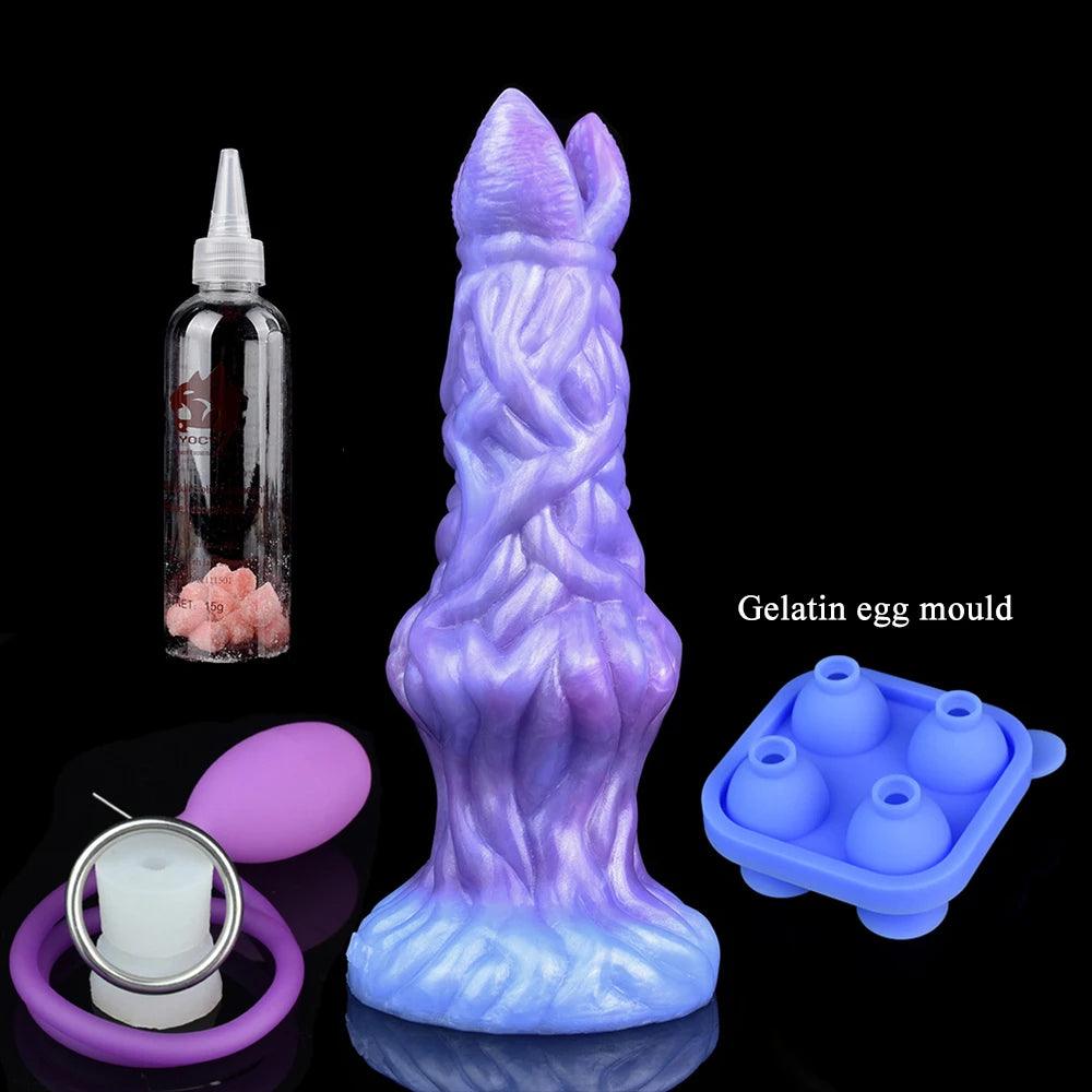 Size comparison of colmiss silicone pneumatic ovipositor for unique pleasure experience with scale reference