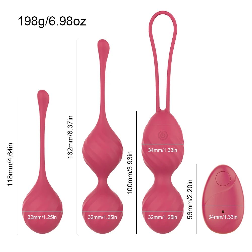Kegel trainer showing attachment cord or retrieval string