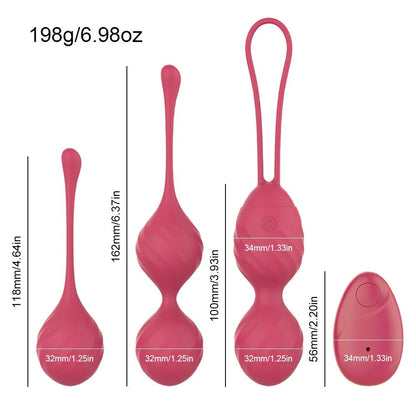 Kegel trainer showing attachment cord or retrieval string