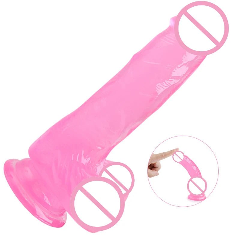 Side profile of artificial toy for women with powerful suction cup delight showing shape and proportions