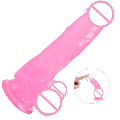 Side profile of artificial toy for women with powerful suction cup delight showing shape and proportions