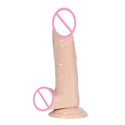 Size comparison of artificial toy for women with powerful suction cup delight with scale reference