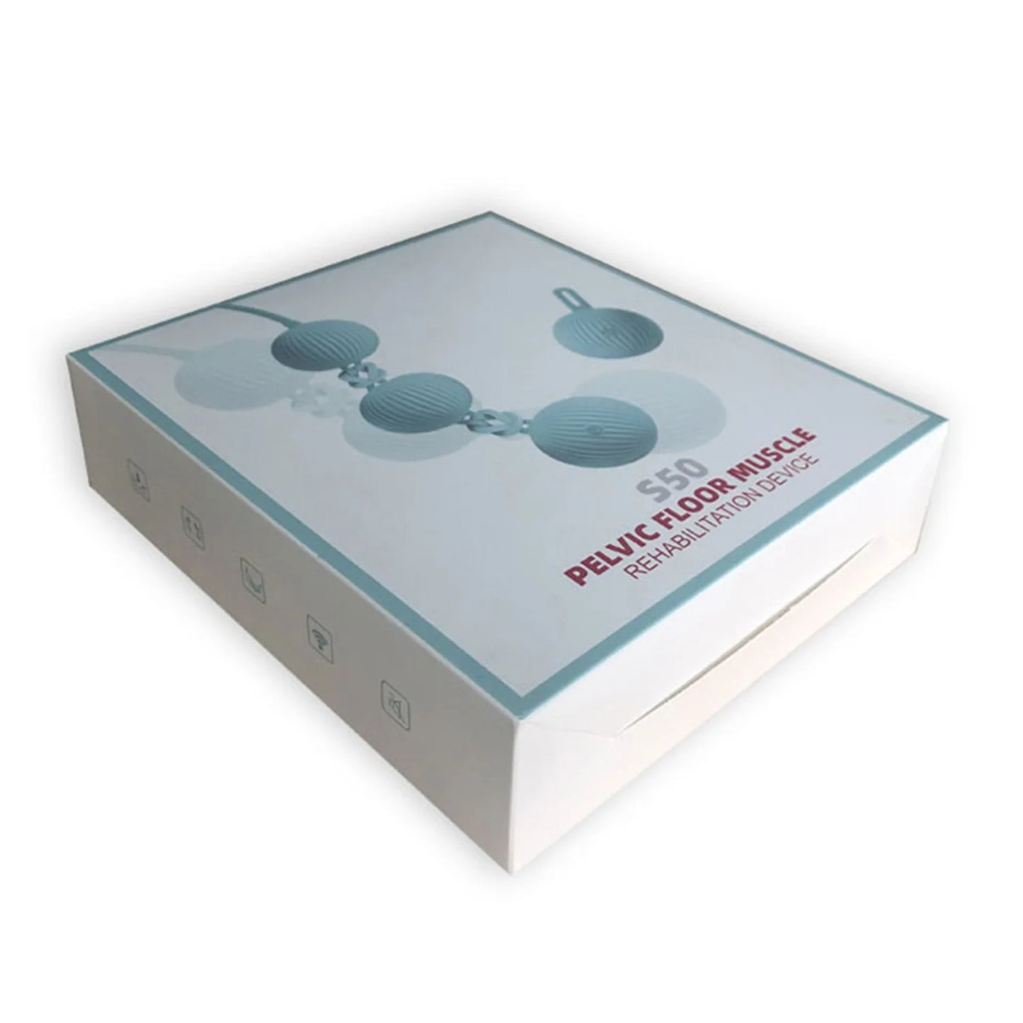 Kegel trainer showing attachment cord or retrieval string