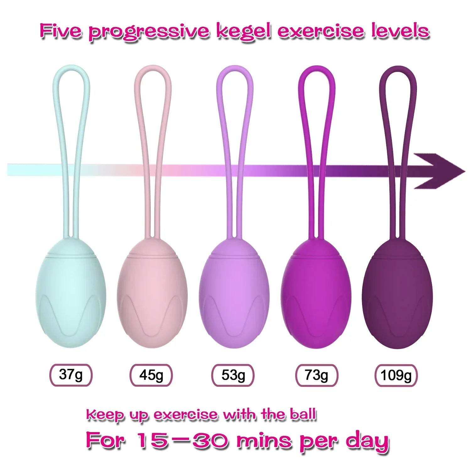 Side profile of kegel trainer showing shape