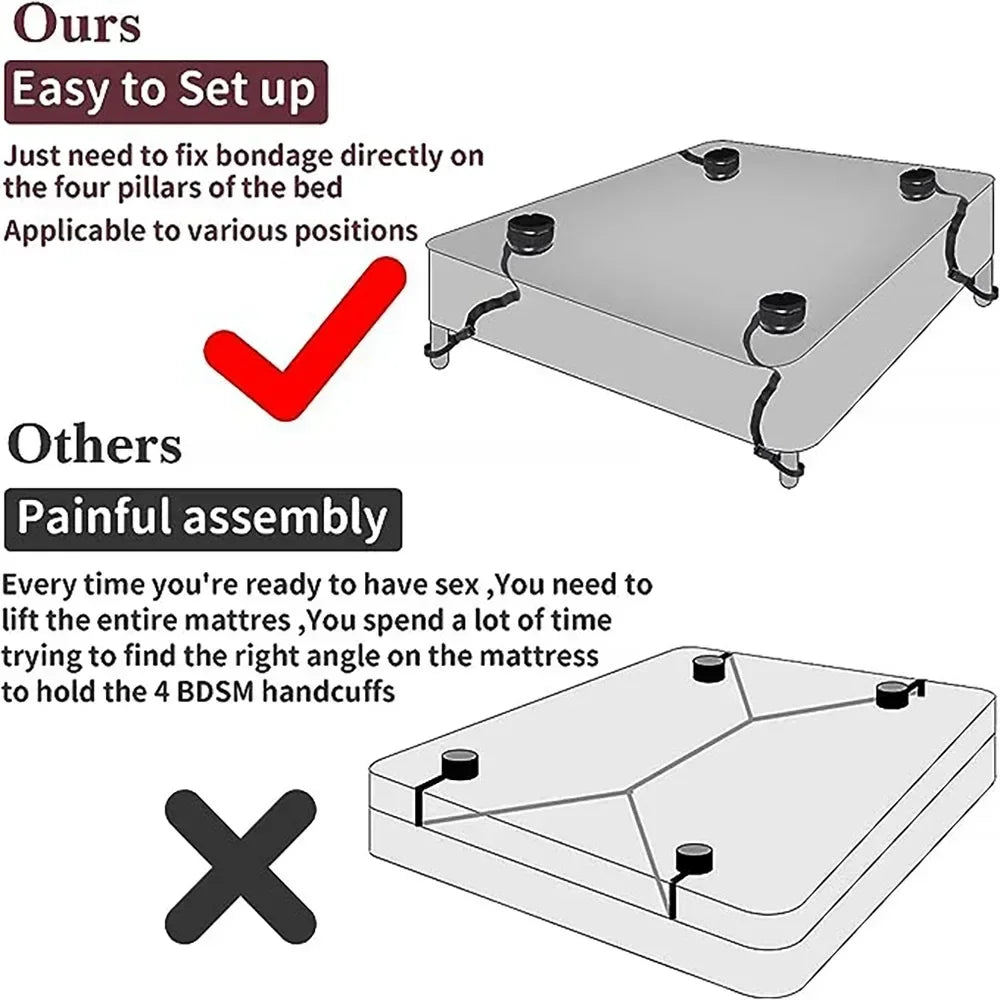 Bed Bdsm Kit Set Sex Toy Handcuffs For Couples Fun