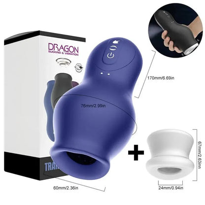 Close-up of material texture and finish on telescopic automatic suction life-like mouth for ultimate pleasure