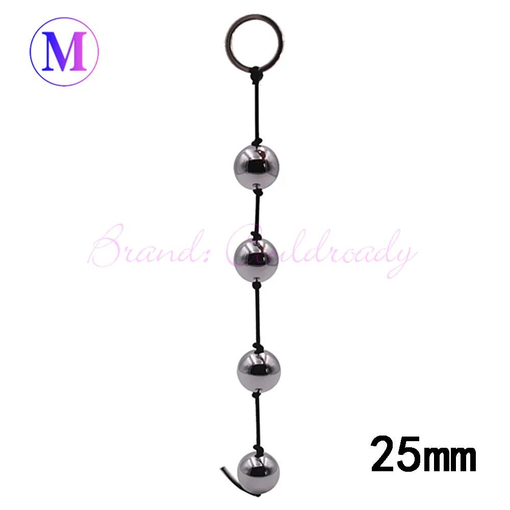 Kegel trainer showing attachment cord or retrieval string