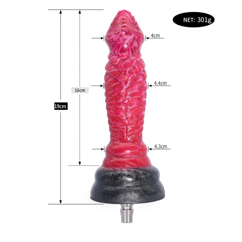 Multiple sizes of rough beast silicone animal toy for ultimate pleasure experience displayed together