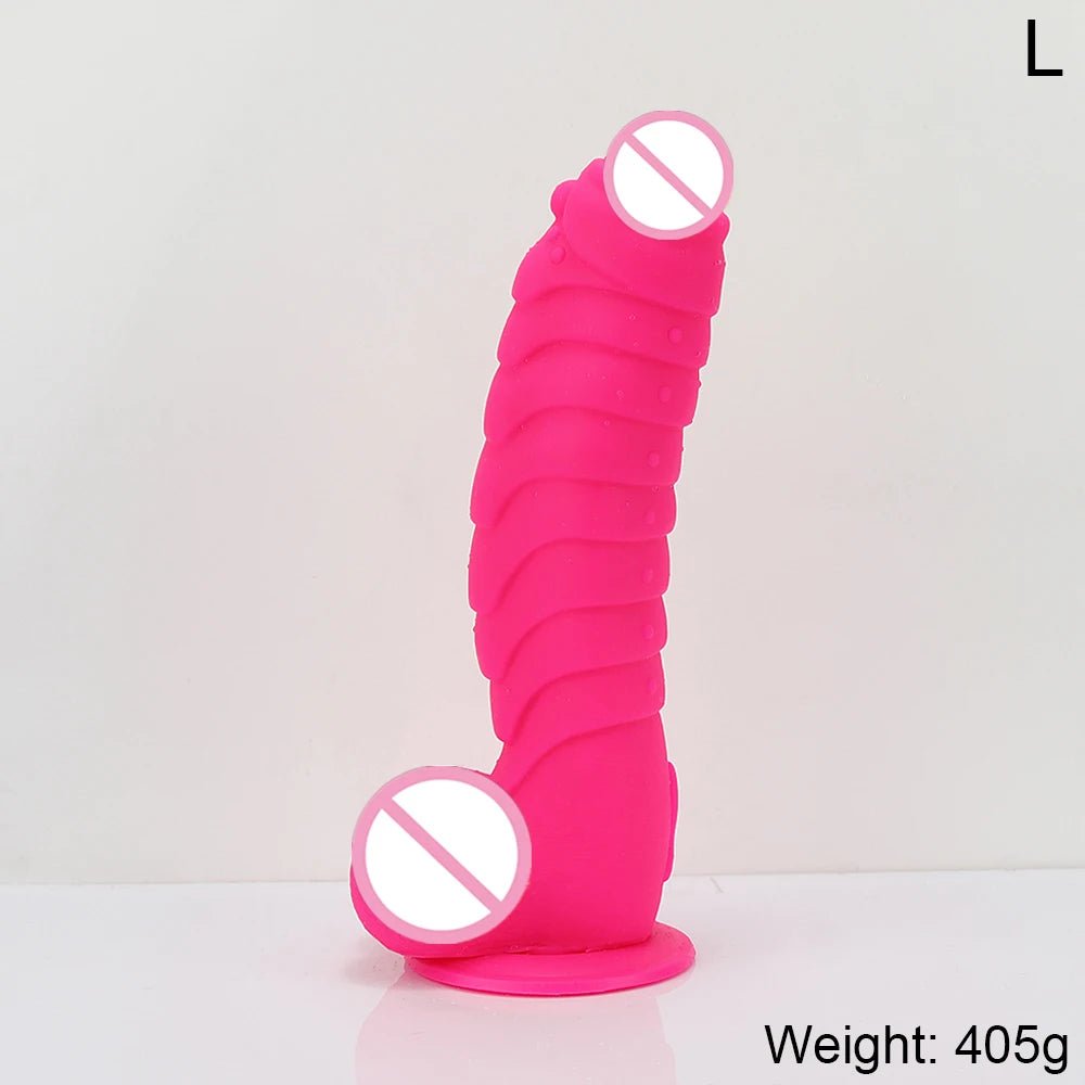 Front view of xxl huge realistic dragon scales with suction cup enjoyment on white background