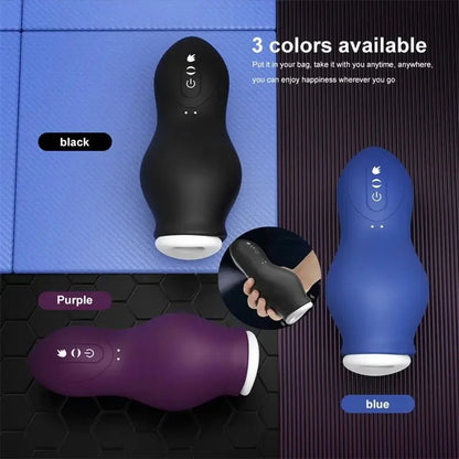 Size comparison of telescopic automatic suction life-like mouth for ultimate pleasure with scale reference