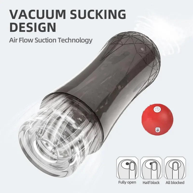 Close-up of material texture and finish on silicone experience for men sucking pleasure toy delight